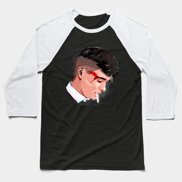 Tommy Shelby Peaky Blinders Baseball T-Shirt by portraiteam